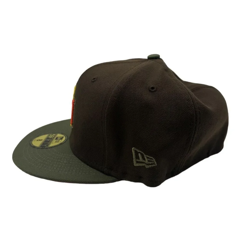 NWT New Era 59Fifty Milwaukee Brewers 25th Anniversary Hat Cap Green Brown Sz 8